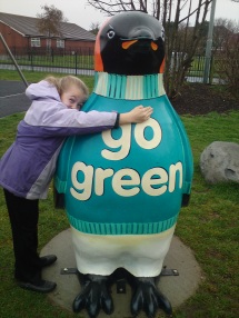 Ellen giving Go Green a Big Hug